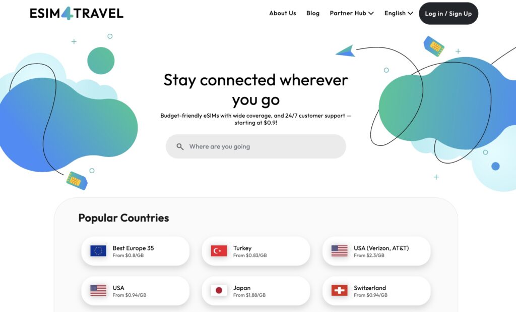 ESIM4TRAVEL official page