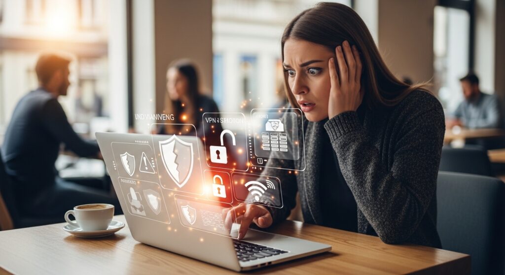 Woman panics after being hacked while using public Wi-Fi at cafe