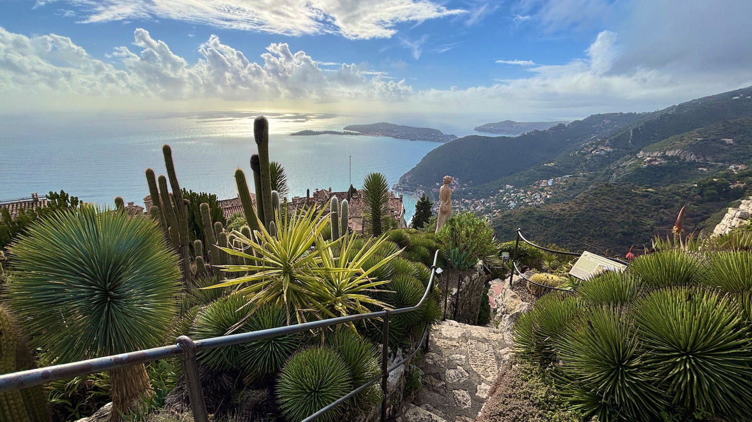 Spectacular view from the botanical gardens of Eze village