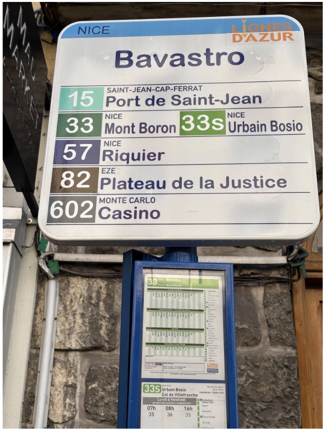 There is no information about bus number 83 at the Bavastro bus stop